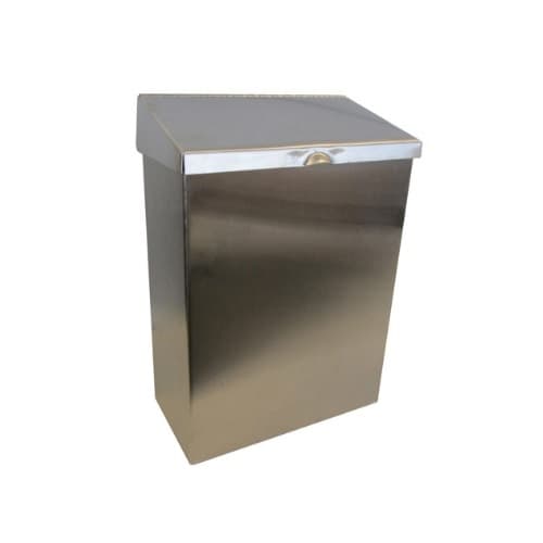 Stainless Steel Hinged Lid Convertible Receptacle for Sanitary Napkins
