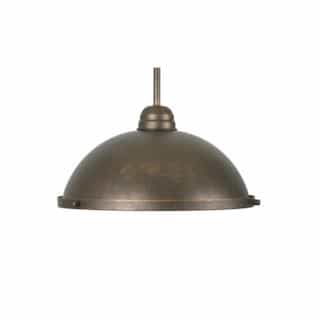 13-in Metal Dome Pendant Cover, Frosted Glass, Oil Rubbed Bronze