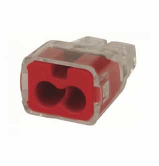 2-Port In-Sure Push-In Wire Connector, 12 AWG, Red