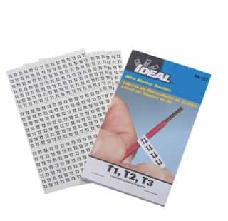 Assorted T1,T2,T3 Wire Marker Booklet, Pack of 150
