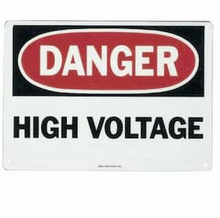 Ideal Saftey Sign, "Danger High Voltage", Fiberglass