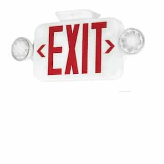 ILP Lighting Emergency Exit Combo w/ Battery Backup, HO, SD & RC, 120V/277V, Red/WH