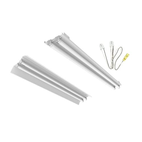 ILP Lighting 8-ft LED T8 Strip Retrofit Kit, 2-Lamp, Adjustable, White Aluminum