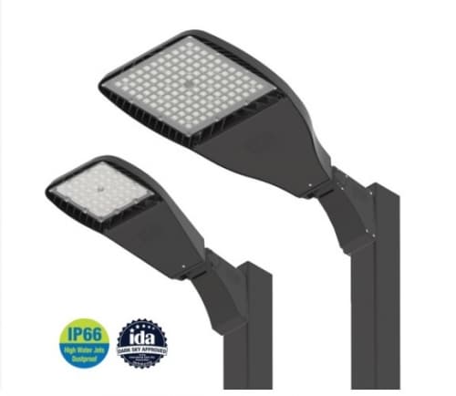 ILP Lighting 70W LED Flood Light w/Slipfitter, Medium, 347V-480V, 3000K, BLK