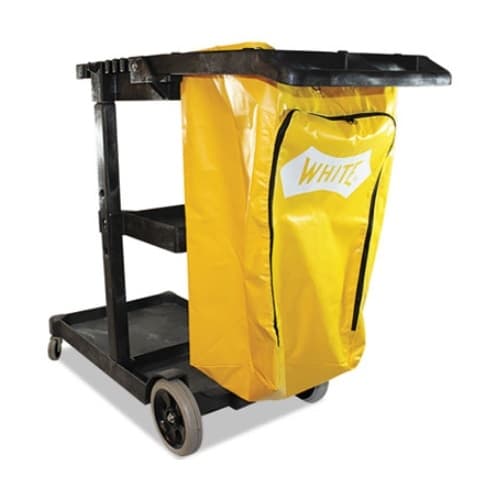Janitorial Cart, 3 Shelves, Yellow