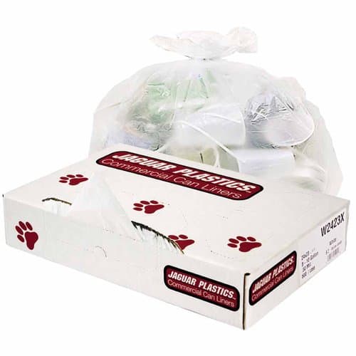 Jaguar 10 gal Low-Density Commercial Can Liners, White