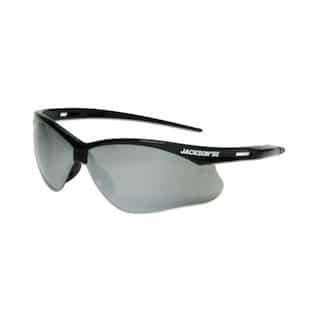 SG Series Hard Coat Safety Glasses, Polycarbonate, Smoke Mirror Lens, Black