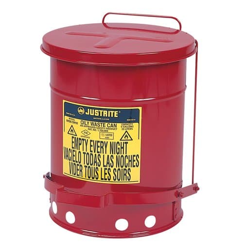 6 Gallon 24-gauge Red Oily Waste Can
