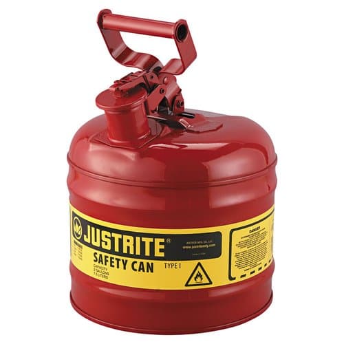 Justrite 2 Gallon 9 1/2" Galvanized Steel Type 1 Safety Can