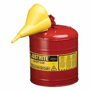 Justrite 5 Gallon Red Type I Safety Can with Funnel