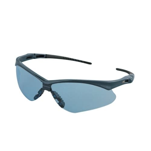 Safety Glasses w/ Light Blue Anti-Scratch Lens & Blue Frame