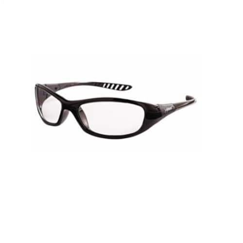 Anti-Scratch Safety Glasses, Clear Lens, Black Frame