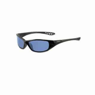 Anti-Scratch Safety Glasses, Light Blue Lens, Black Frame