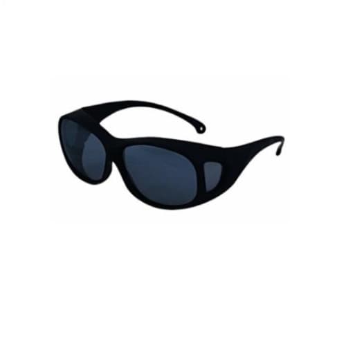 V50 OTG Anti-Scratch Safety Glasses, Smoke Mirror Lens, Black Frame
