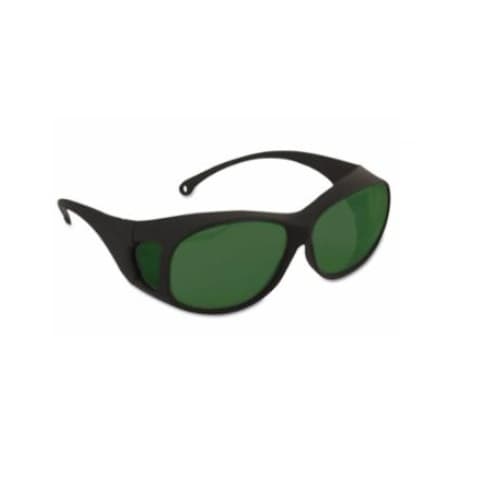V50 OTG Anti-Scratch Safety Glasses, Green Lens, Black Frame
