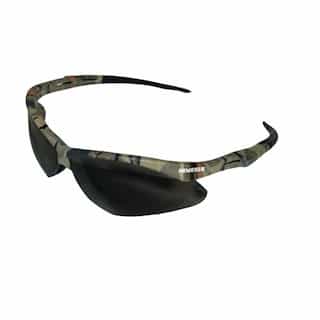 Safety Glasses w/ Smokey Anti-Scratch/Anti-Fog Lens & Camouflage Frame