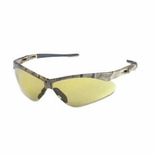 Safety Glasses w/ Amber Anti-Scratch/Anti-Fog Lens & Camouflage Frame