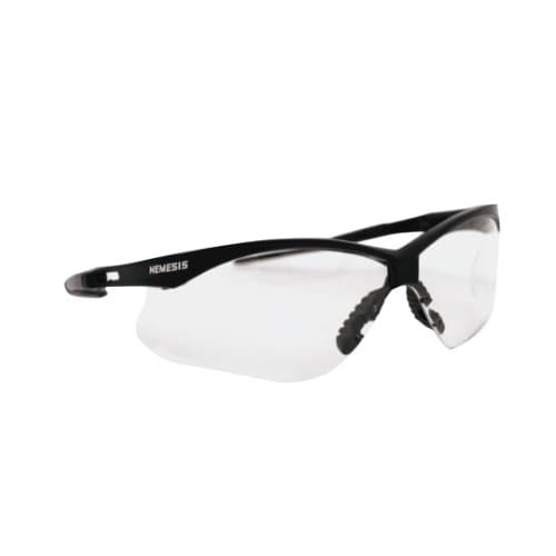 Safety Glasses w/ Clear Lens & Black Frame, Hardcoated