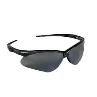 Safety Glasses w/ Smoke Mirror Lens & Black Frame