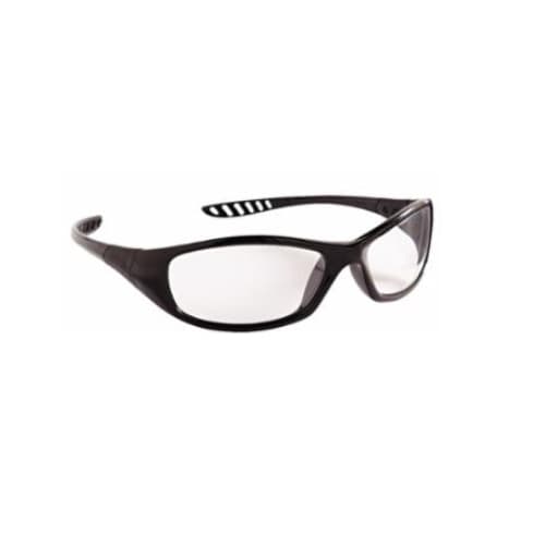 V40 Anti-Fog/Anti-Scratch Safety Glasses, Clear Lens, Black Frame