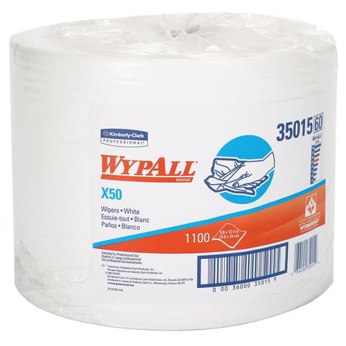 WypAll X50 Wipers, Jumbo Roll, White, 1,100 per roll
