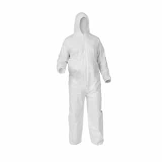 A35 Liquid and Particle Protection Coveralls with Hood, Extra Large, White