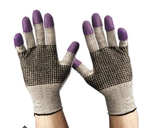 Black And White, Large G60 Purple Nitrile Gloves-Size 9