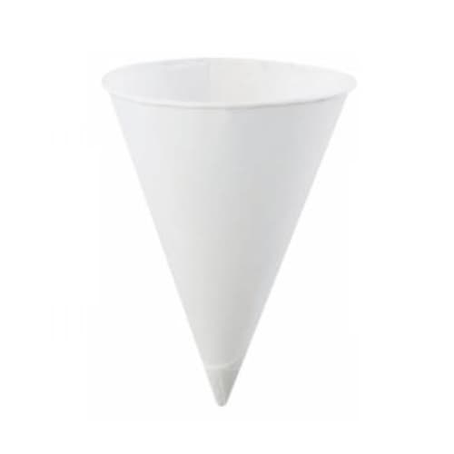 Konie 10 oz Paper Cone Cups, Funnel, White