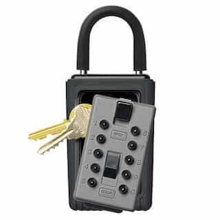 KeySafe Original Portable Push, 3 Key Holder, Black/Titanium