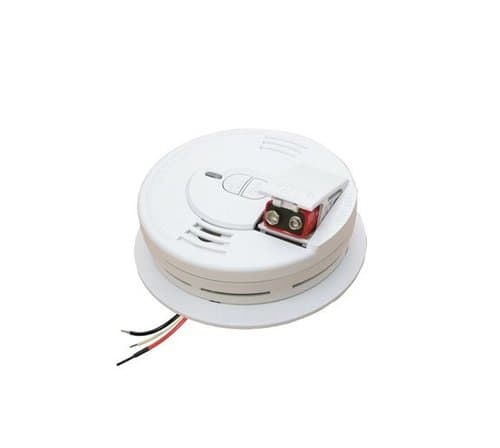 120V AC/DC Hardwired Smoke Alarm with Spring Load Battery Door