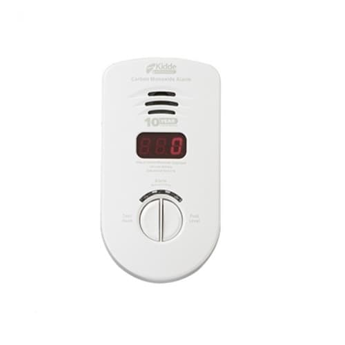 120V AC/DC Plug-in Carbon Monoxide Alarm, 10 Yr Sealed Backup, Digital Display, 4 Pack