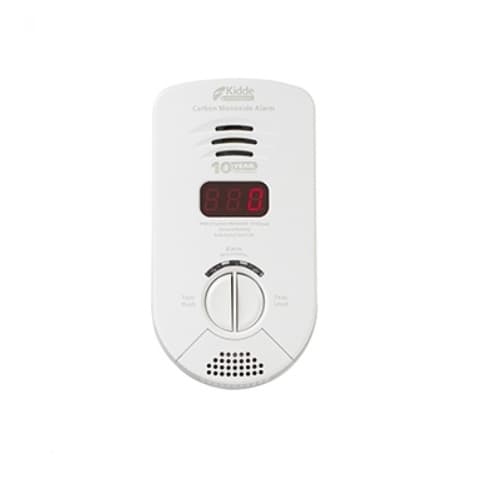 120V Bedroom Plug-in Carbon Monoxide Alarm, 10 Yr Sealed Backup, Digital Display, Voice
