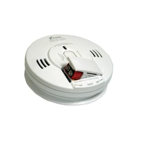 9V DC Photoelectric Carbon Monoxide & Smoke Alarm w/Voice, Front Load Battery