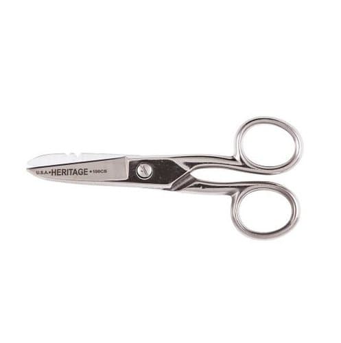 Serrated Electrician Scissors with Stripping Notches
