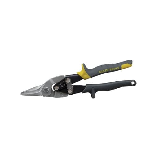 Klein Tools Straight Cutting Aviation Snips with Wire Cutter, Gray & Yellow