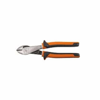 Klein Tools Insulated Diagonal Cutting Pliers with Angled Head, Orange & Gray