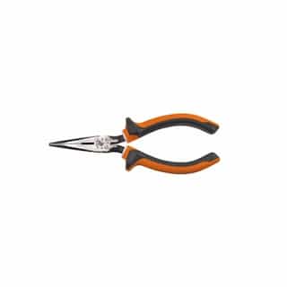 Insulated Long Nose 6" Slim Side-Cutting Pliers, Orange & Gray