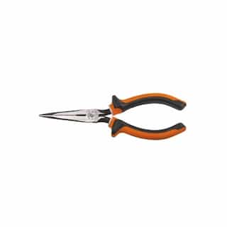 Klein Tools Insulated Long Nose 7" Slim Side-Cutting Pliers, Orange & Gray