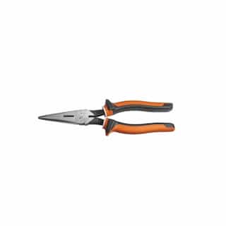 Insulated Long Nose 8" Slim Side-Cutting Pliers, Orange & Gray