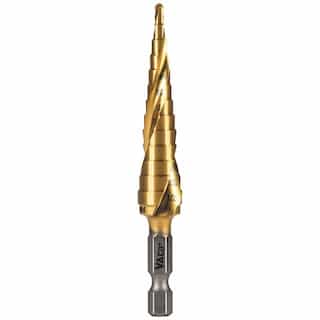 0.13-in to 0.50-in Spiral Double-Fluted Step Drill Bit, VACO