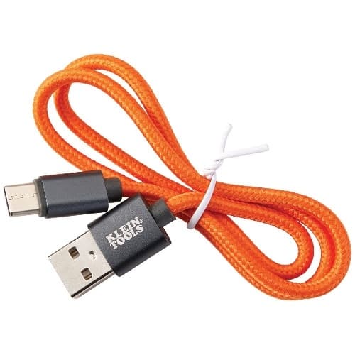 20-in USB-A to USB-C Charging Cable, 26 AWG, Orange