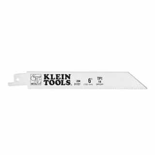 Six Inch 14 TPI Reciprocating Saw Blades, Pack of 5 