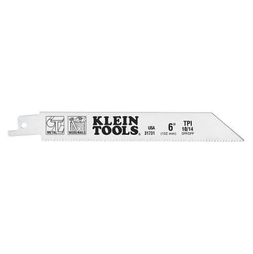 Six Inch 10/14 TPI Reciprocating Saw Blades, Pack of 5