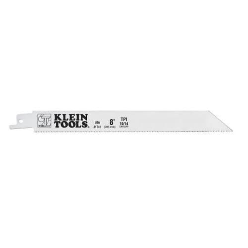 Klein Tools Eight Inch 10/14 TPI Reciprocating Saw Blades, Pack of 5
