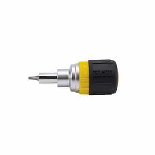 Klein Tools 6-in-1 Ratcheting Stubby Screwdrivers, Square Recess