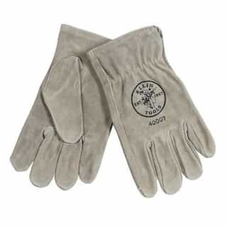 Klein Tools Extra Large Gray Durable and Tough Cowhide Driver's Gloves