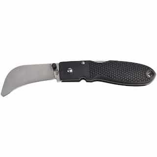 Klein Tools Round Tip Knife w/Clip, Lockback, Hawkbill, Stainless Steel