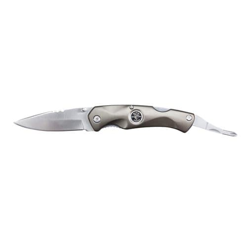 Klein Tools Stainless Steel Electrician's Pocket Knife with #2 Phillips Screwdriver