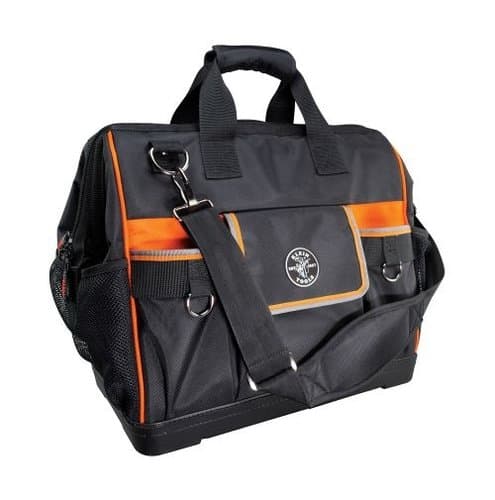 Black/Orange Tradesman Pro Wide-Open Tool Bag with Zipper Closure