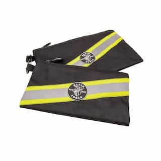 Reflective Soft Sided High Visibility Zipper Bags, Two Pack